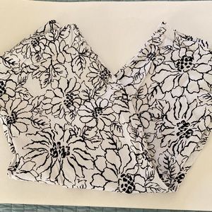 Black and White Flowered Capris